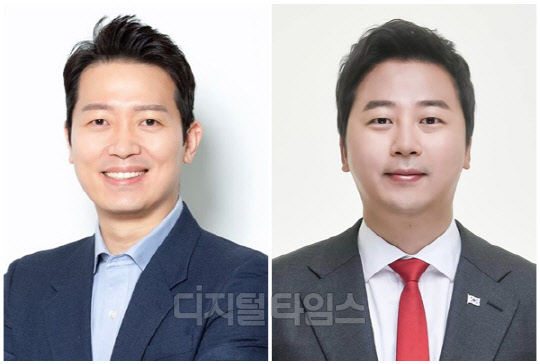 이기인(왼쪽) 국민의힘 경기도의회 의원과 장예찬 청년재단 이사장. <디지털타임스 DB>